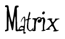 The image is of the word Matrix stylized in a cursive script.