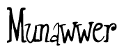 The image is of the word Munawwer stylized in a cursive script.