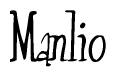 The image is a stylized text or script that reads 'Manlio' in a cursive or calligraphic font.
