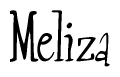 The image is of the word Meliza stylized in a cursive script.