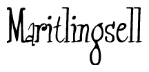 The image is of the word Maritlingsell stylized in a cursive script.