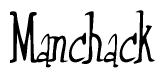 The image is a stylized text or script that reads 'Manchack' in a cursive or calligraphic font.