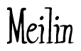 The image contains the word 'Meilin' written in a cursive, stylized font.