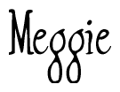 The image is of the word Meggie stylized in a cursive script.