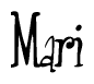 The image contains the word 'Mari' written in a cursive, stylized font.