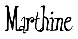 The image is a stylized text or script that reads 'Marthine' in a cursive or calligraphic font.