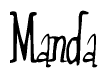 The image is a stylized text or script that reads 'Manda' in a cursive or calligraphic font.