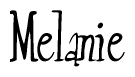 The image contains the word 'Melanie' written in a cursive, stylized font.