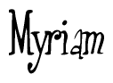 The image contains the word 'Myriam' written in a cursive, stylized font.
