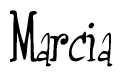 The image is of the word Marcia stylized in a cursive script.