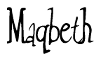 The image is a stylized text or script that reads 'Maqbeth' in a cursive or calligraphic font.