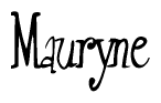The image contains the word 'Mauryne' written in a cursive, stylized font.