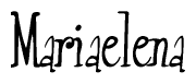 The image is of the word Mariaelena stylized in a cursive script.