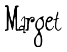 The image is of the word Marget stylized in a cursive script.