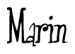 The image contains the word 'Marin' written in a cursive, stylized font.