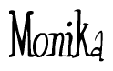 The image is of the word Monika stylized in a cursive script.