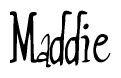 The image contains the word 'Maddie' written in a cursive, stylized font.
