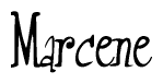 The image is of the word Marcene stylized in a cursive script.
