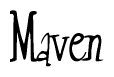 The image is a stylized text or script that reads 'Maven' in a cursive or calligraphic font.