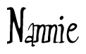 The image is of the word Nannie stylized in a cursive script.