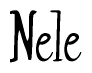 The image is of the word Nele stylized in a cursive script.