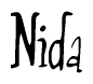 The image is a stylized text or script that reads 'Nida' in a cursive or calligraphic font.