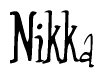The image contains the word 'Nikka' written in a cursive, stylized font.