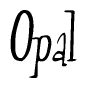The image is a stylized text or script that reads 'Opal' in a cursive or calligraphic font.