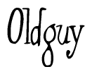 The image contains the word 'Oldguy' written in a cursive, stylized font.