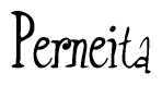 The image is a stylized text or script that reads 'Perneita' in a cursive or calligraphic font.