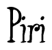 The image is of the word Piri stylized in a cursive script.