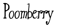 The image contains the word 'Poomberry' written in a cursive, stylized font.