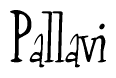 The image is a stylized text or script that reads 'Pallavi' in a cursive or calligraphic font.
