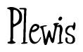 The image is a stylized text or script that reads 'Plewis' in a cursive or calligraphic font.