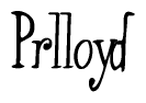 The image contains the word 'Prlloyd' written in a cursive, stylized font.