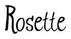 The image contains the word 'Rosette' written in a cursive, stylized font.