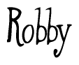 The image contains the word 'Robby' written in a cursive, stylized font.