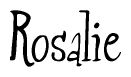 The image is a stylized text or script that reads 'Rosalie' in a cursive or calligraphic font.