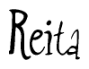 The image is of the word Reita stylized in a cursive script.
