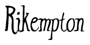 The image is a stylized text or script that reads 'Rikempton' in a cursive or calligraphic font.