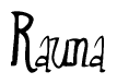 The image is of the word Rauna stylized in a cursive script.