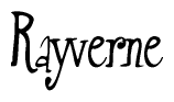 The image contains the word 'Rayverne' written in a cursive, stylized font.