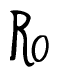  The image is of the word Ro stylized in a cursive script. 