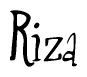 The image is of the word Riza stylized in a cursive script.