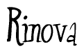 The image contains the word 'Rinova' written in a cursive, stylized font.