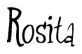The image is of the word Rosita stylized in a cursive script.
