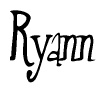 The image is of the word Ryann stylized in a cursive script.