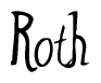 The image is of the word Roth stylized in a cursive script.