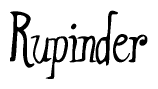The image is of the word Rupinder stylized in a cursive script.