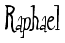 The image is a stylized text or script that reads 'Raphael' in a cursive or calligraphic font.